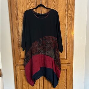 Elegant Asymmetrical Black and Red Dress